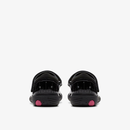 Relda Wish Kid Black Patent | Clarks discount