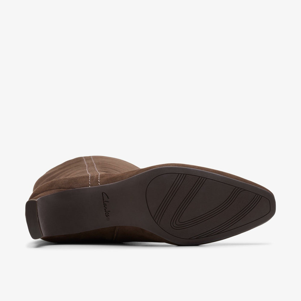 Edina Tall Dark Brown Suede | Clarks for sale