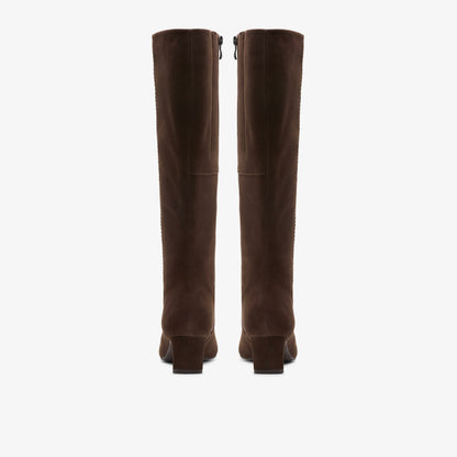 Edina Tall Dark Brown Suede | Clarks for sale