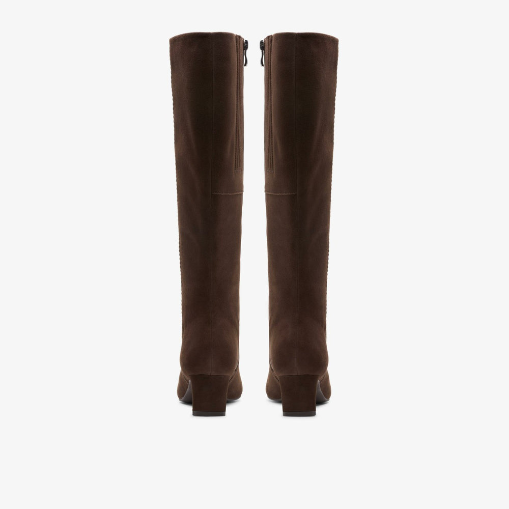 Edina Tall Dark Brown Suede | Clarks for sale