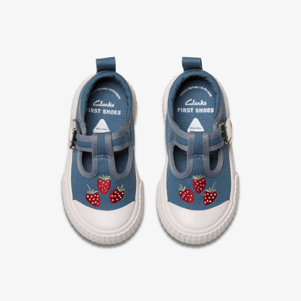 Foxing Berry Toddler Blue Canvas | Clarks online