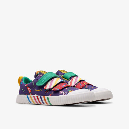 Roald Dahl Charlie & the Chocolate Factory Foxing Mix Kid Purple Canvas | Clarks Sale