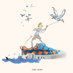 Roald Dahl James & the Giant Peach Foxing Air Kid Blue Canvas | Clarks outlet