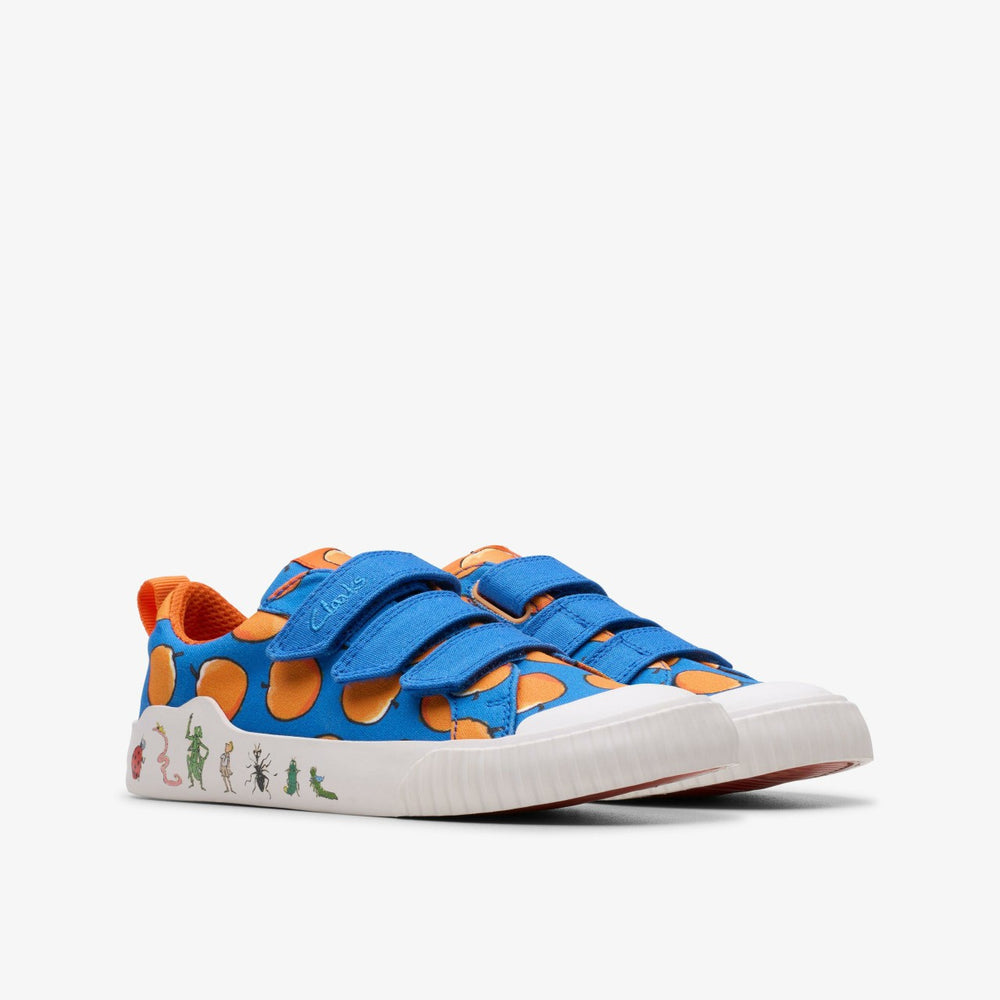 Roald Dahl James & the Giant Peach Foxing Air Kid Blue Canvas | Clarks outlet