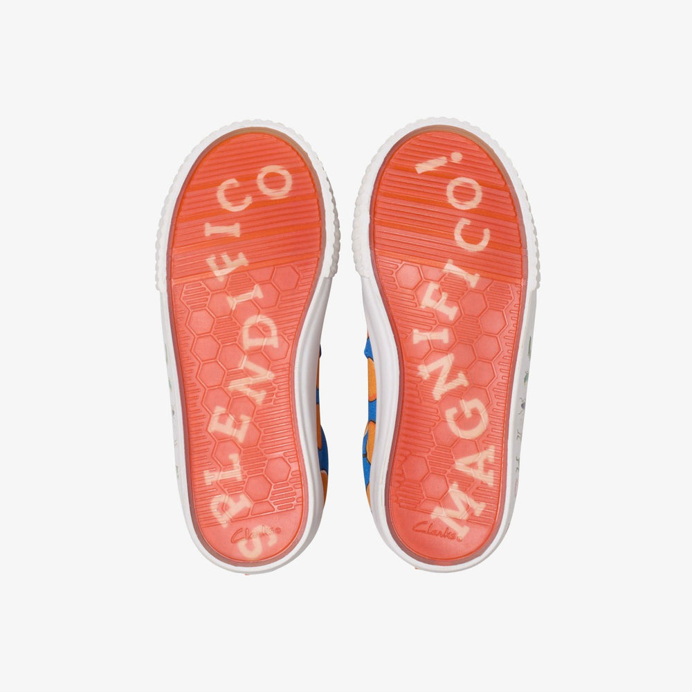 Roald Dahl James & the Giant Peach Foxing Air Kid Blue Canvas | Clarks outlet