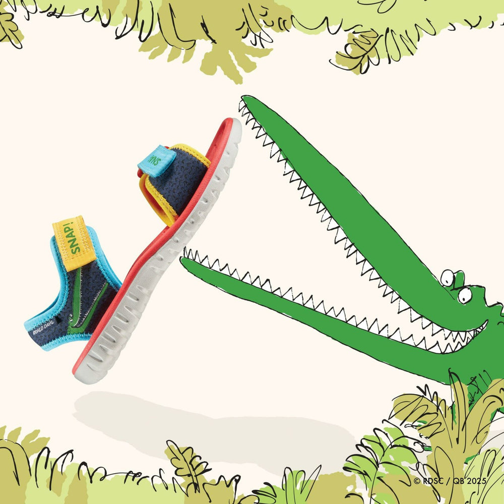 Roald Dahl The Enormous Crocodile Surfing Ace Kid Navy Print | Clarks outlet