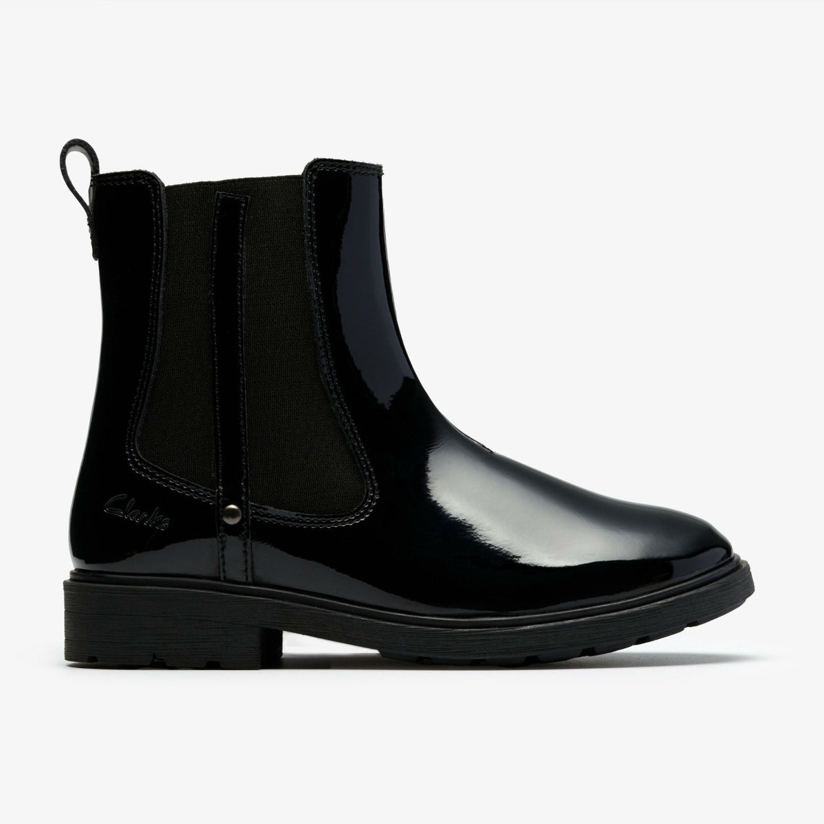 Astrol Orin Kid Black Patent | Clarks outlet