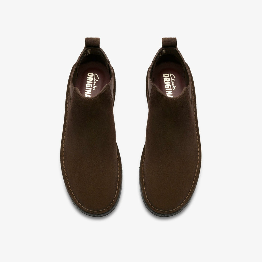 Desert Chelsea Dark Brown Suede | Clarks for sale