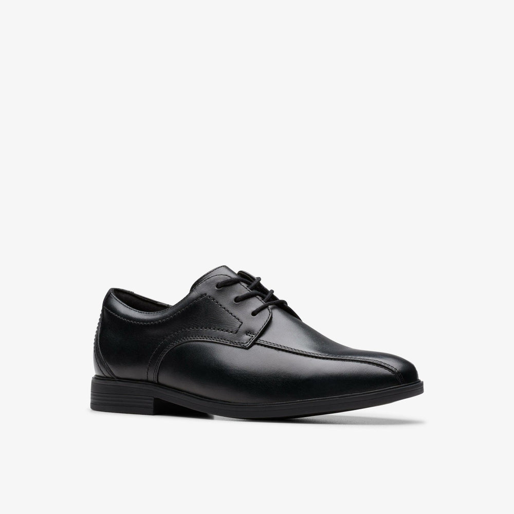 Jonwin Loop Youth Black Leather | Clarks for sale