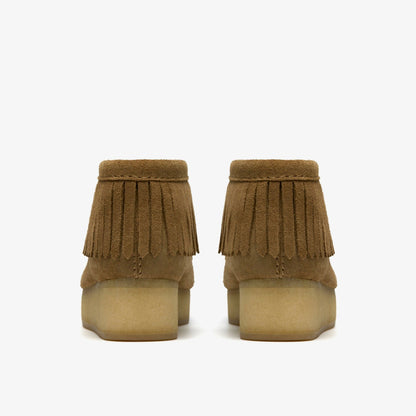 Wallabee Wedge Fringe Light Tan Suede | Clarks for sale