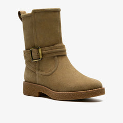 Nella Mid Dark Sand Suede | Clarks discount
