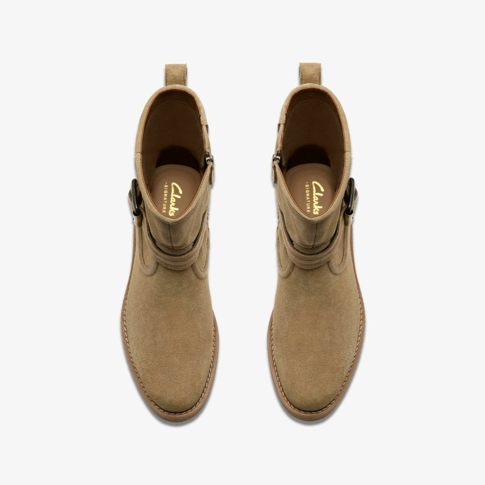 Nella Mid Dark Sand Suede | Clarks discount