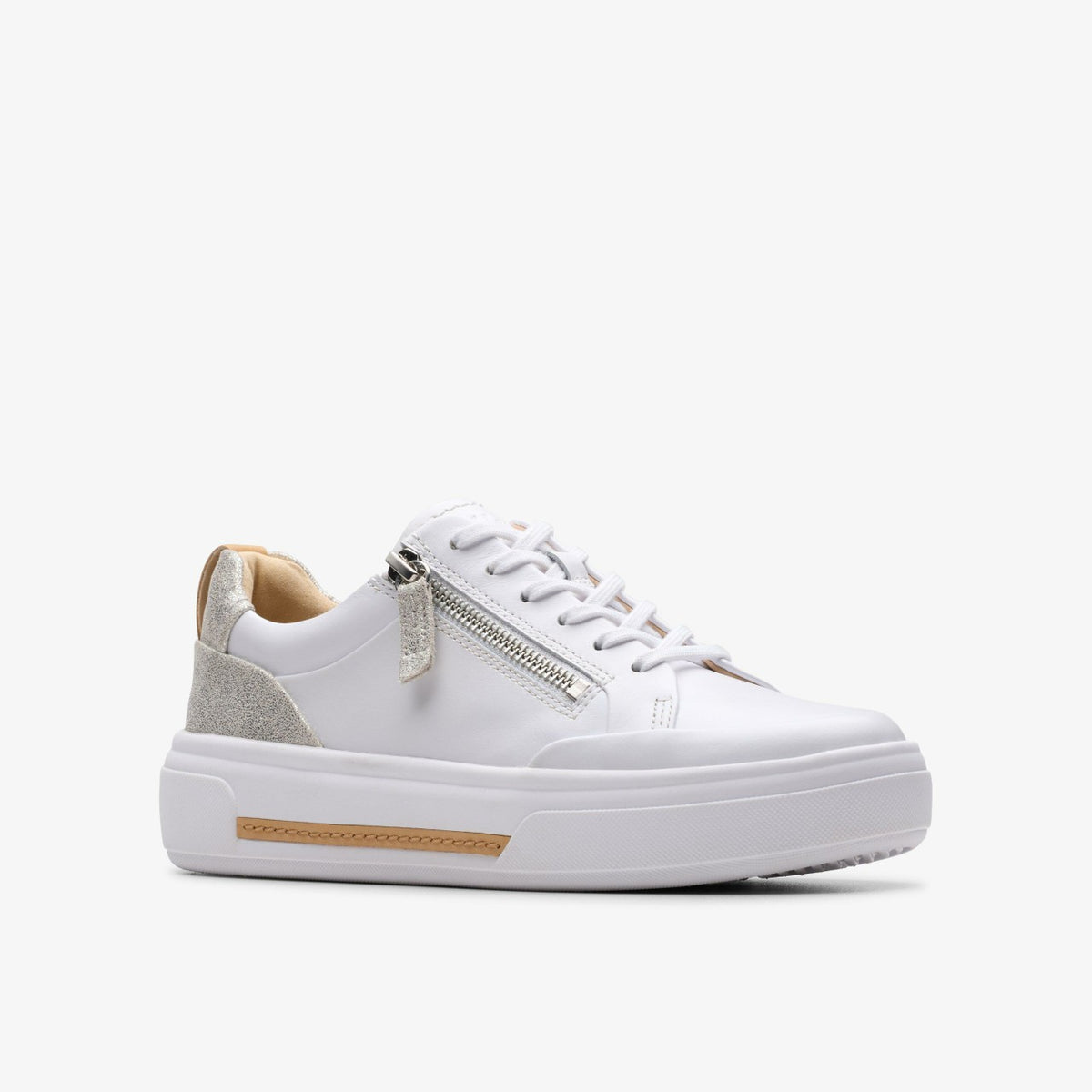 Hollyhock Zip Silver Combination Leather | Clarks outlet