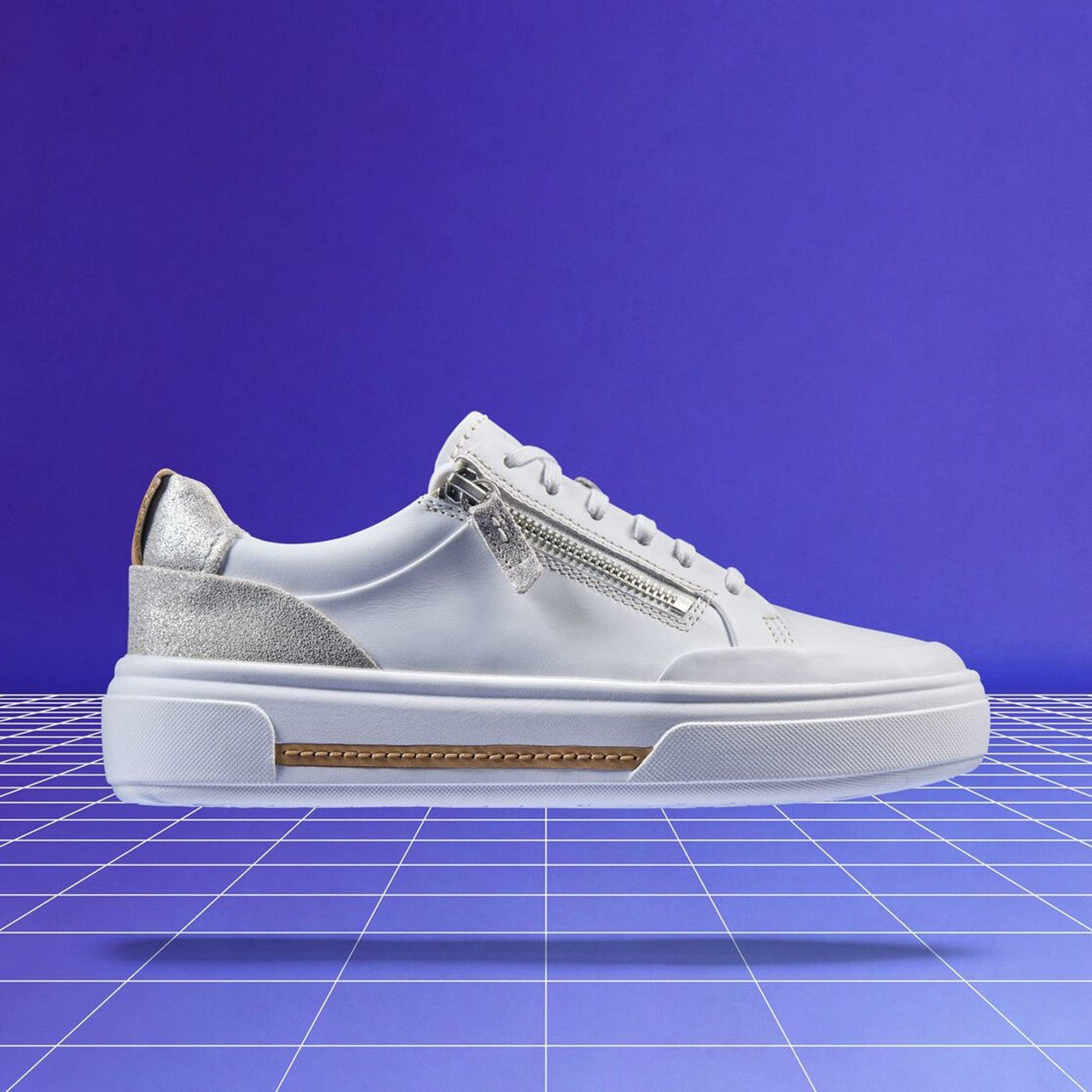 Hollyhock Zip Silver Combination Leather | Clarks outlet