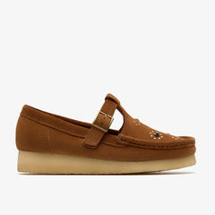 Wallabee T Bar Brown/Orange Suede | Clarks outlet