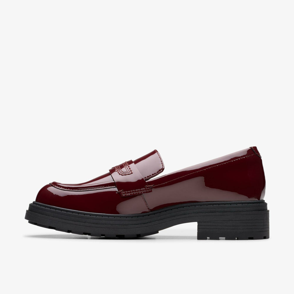 Orinoco 3 Edge Burgundy Patent | Clarks on Sale