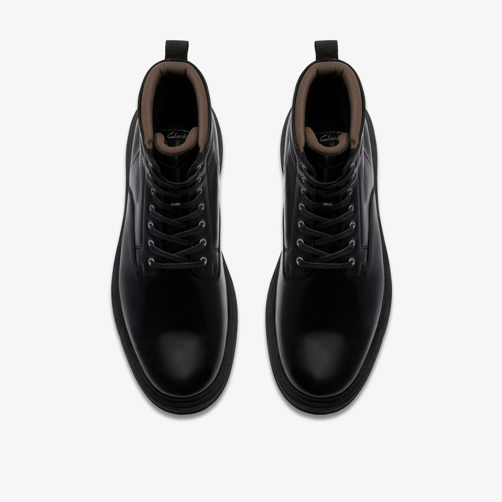 Badbury Hi Waterproof Black Warmlined Leather | Clarks online