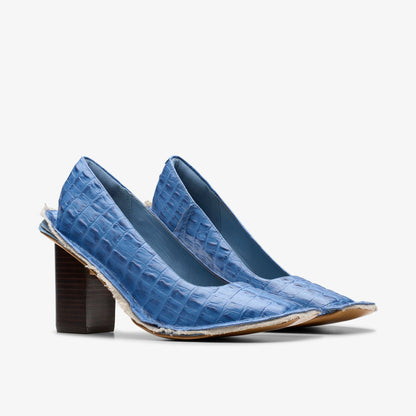 Martine Rose Heel Womens Blue Leather | Clarks on Sale