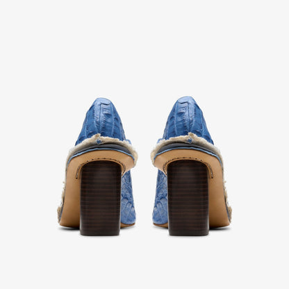Martine Rose Heel Womens Blue Leather | Clarks on Sale
