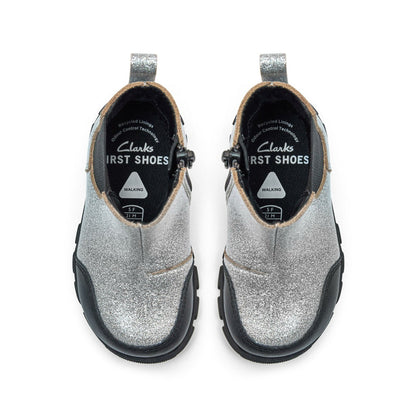 Evyn Chelsea Toddler Silver Patent | Clarks outlet