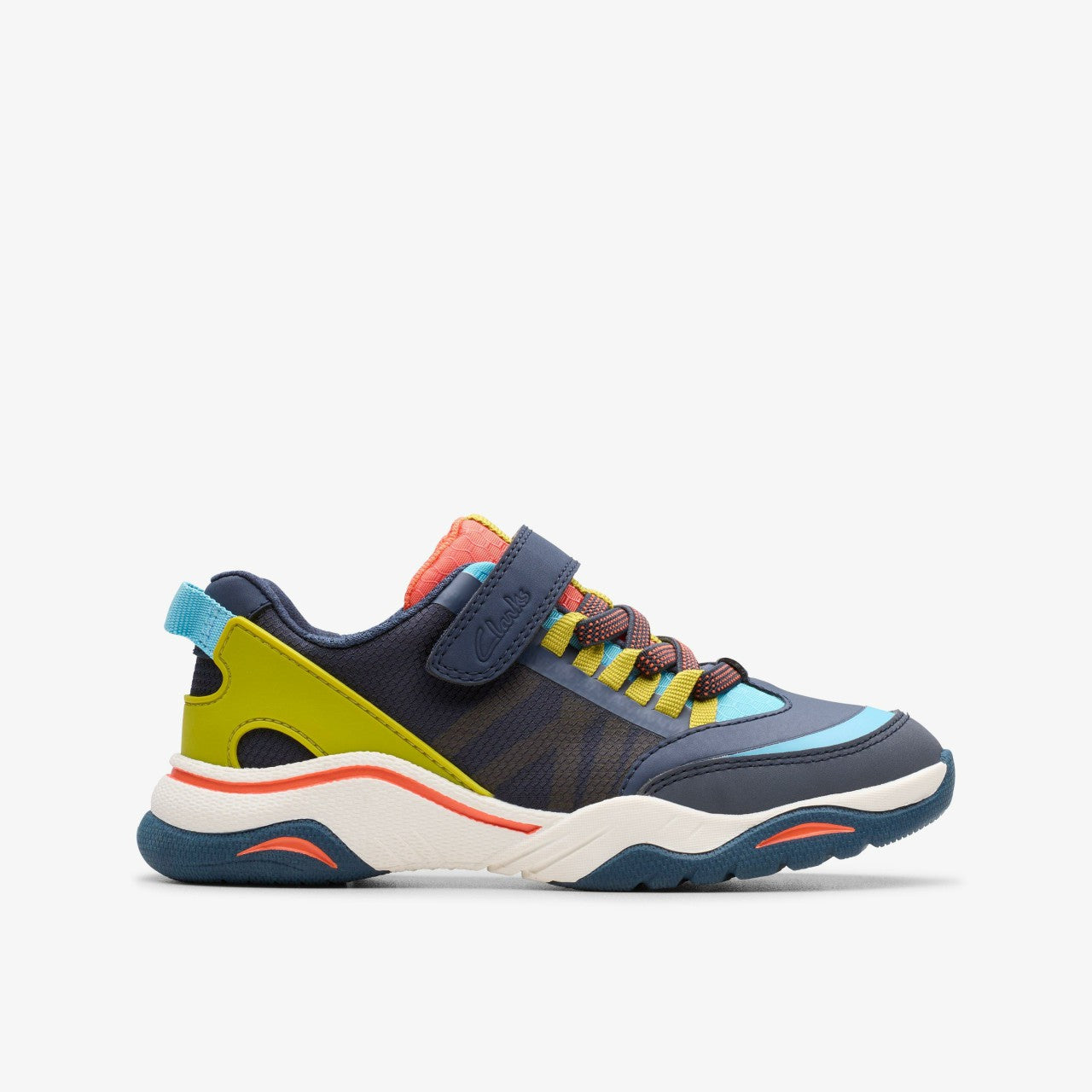 Feather Track Kid Navy Combination | Clarks for sale