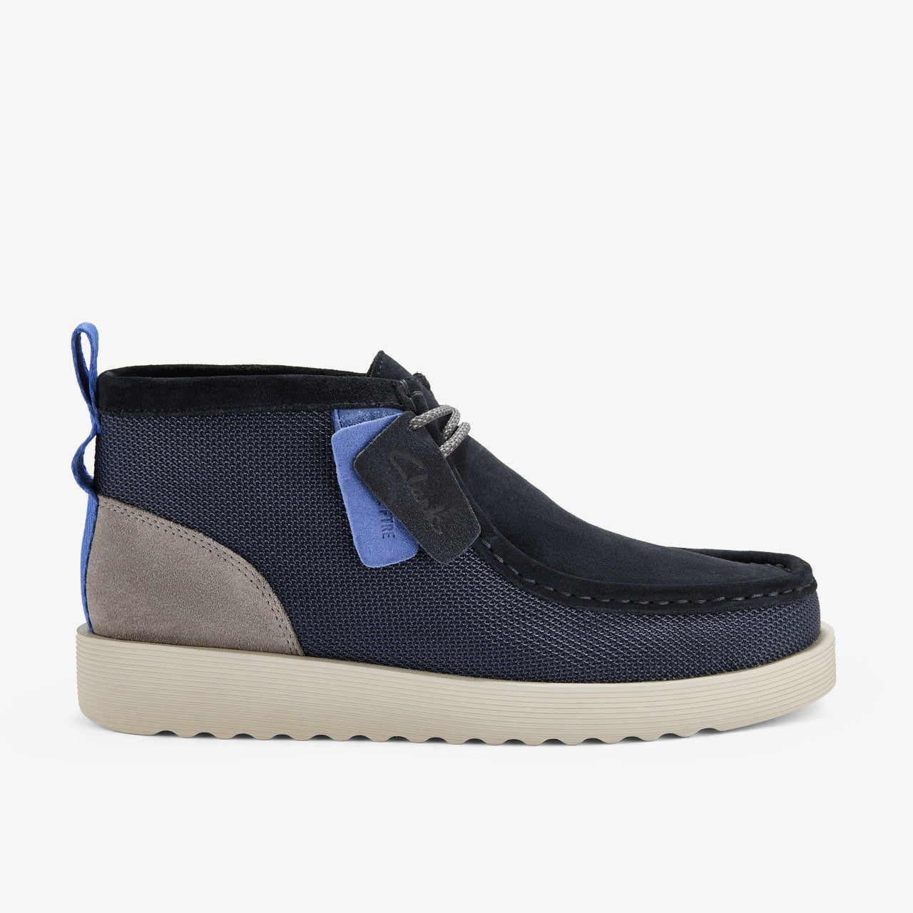 Wallabee FTR2 Boot Navy Combination | Clarks on Sale