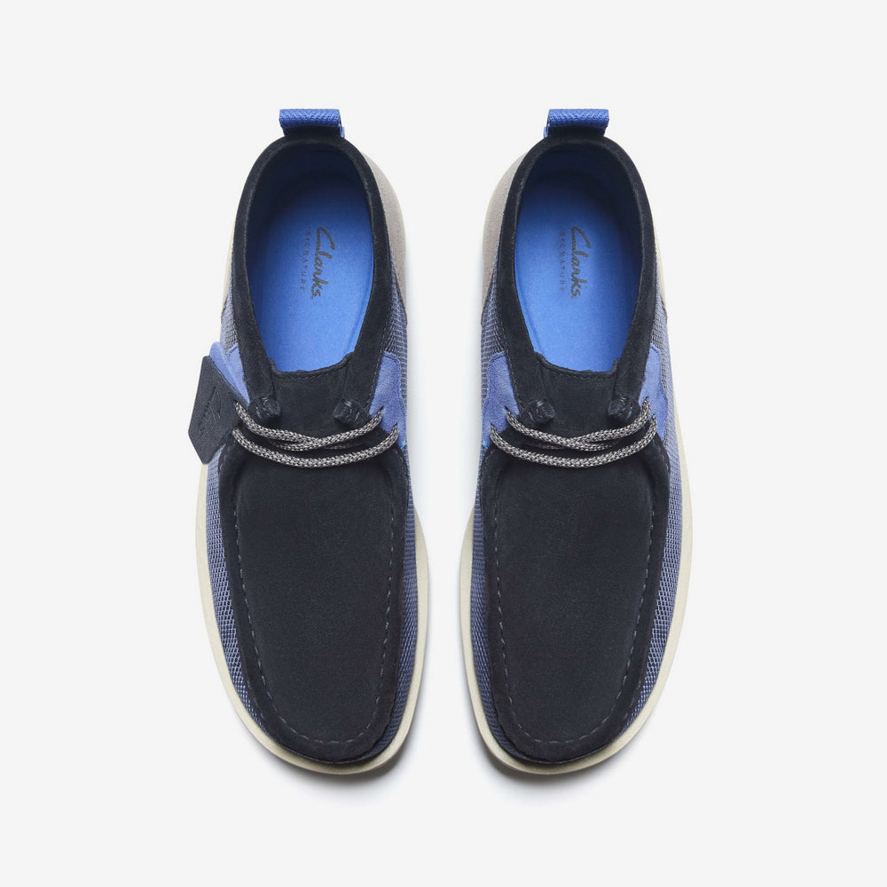 Wallabee FTR2 Boot Navy Combination | Clarks on Sale
