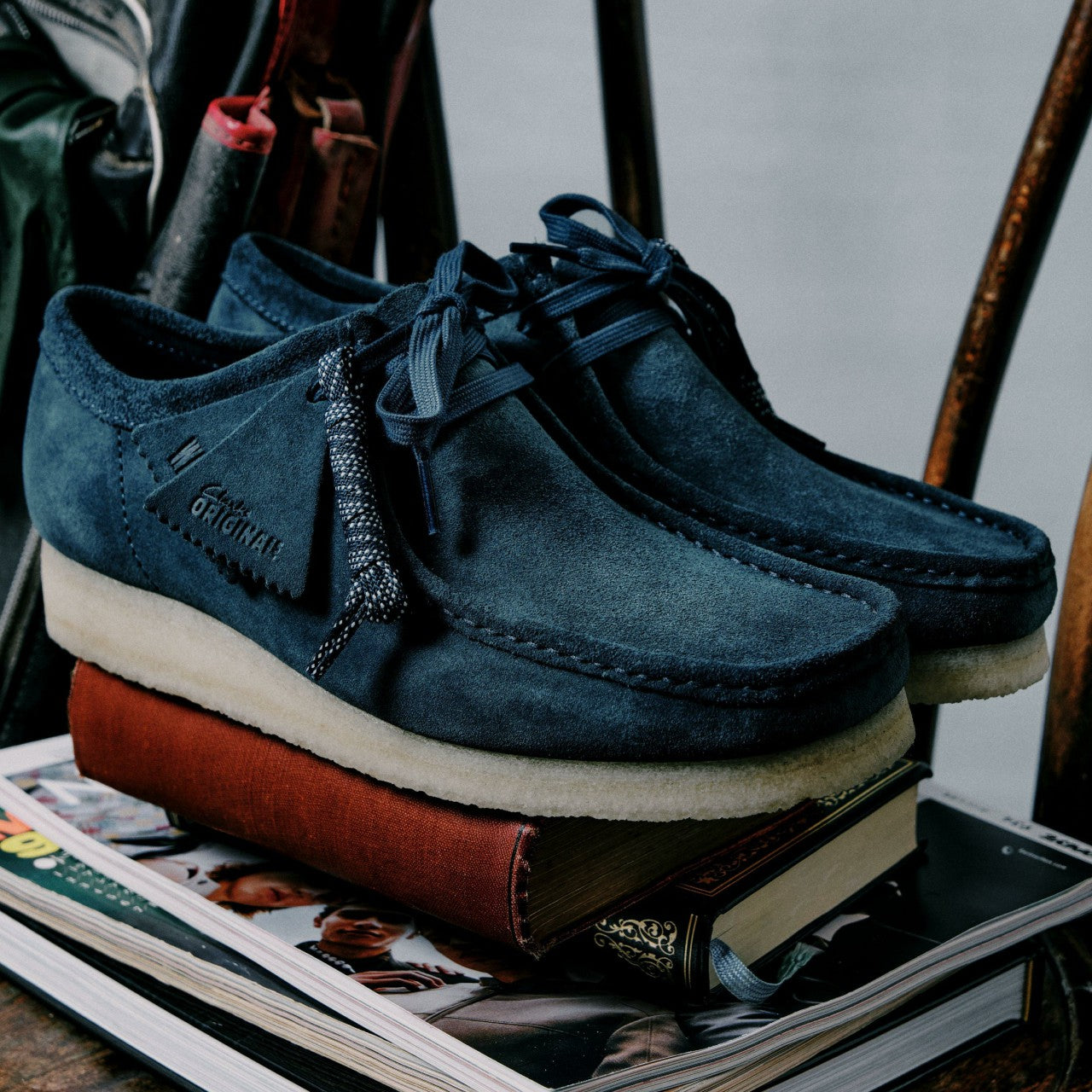 Wallabee Mid Blue Suede | Clarks outlet