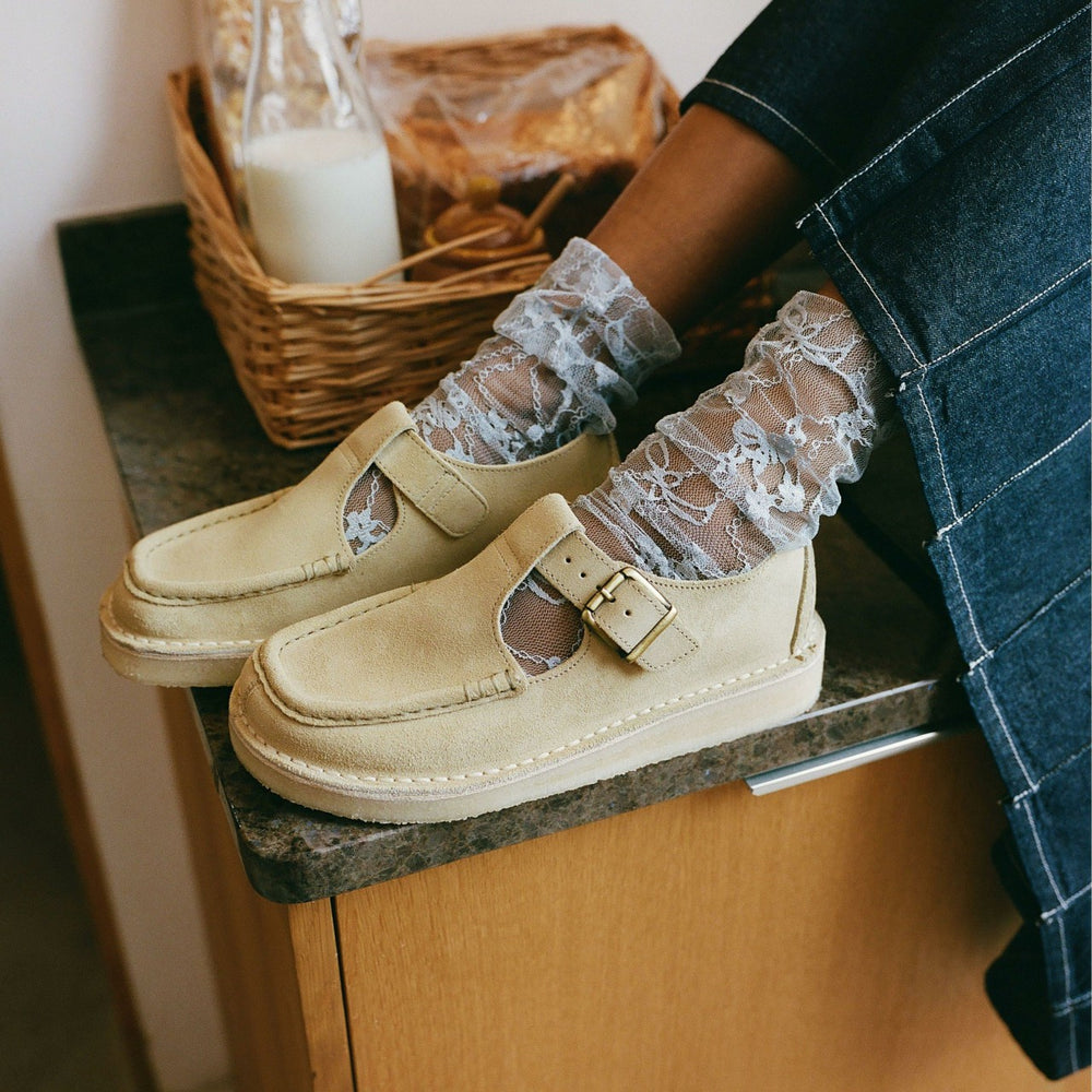 Nomad T Bar Maple Suede | Clarks outlet
