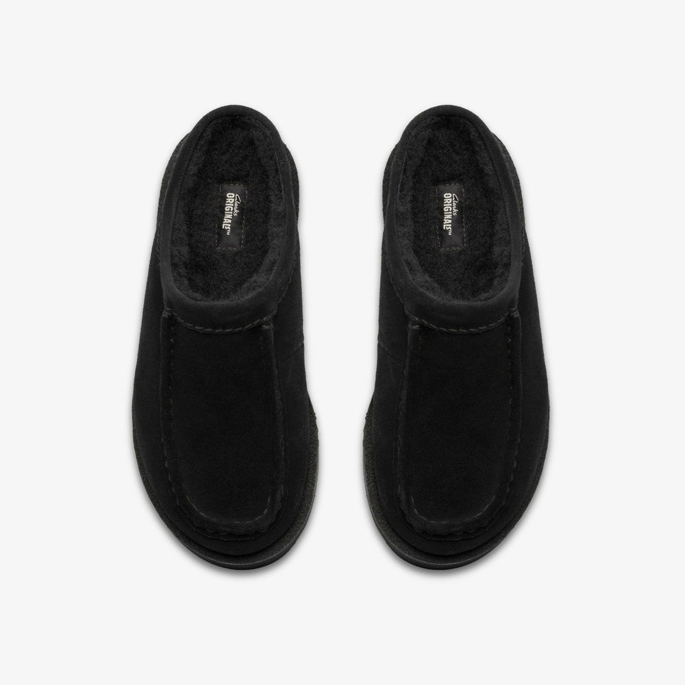 Meare Mule Black Suede Warmlined | Clarks online