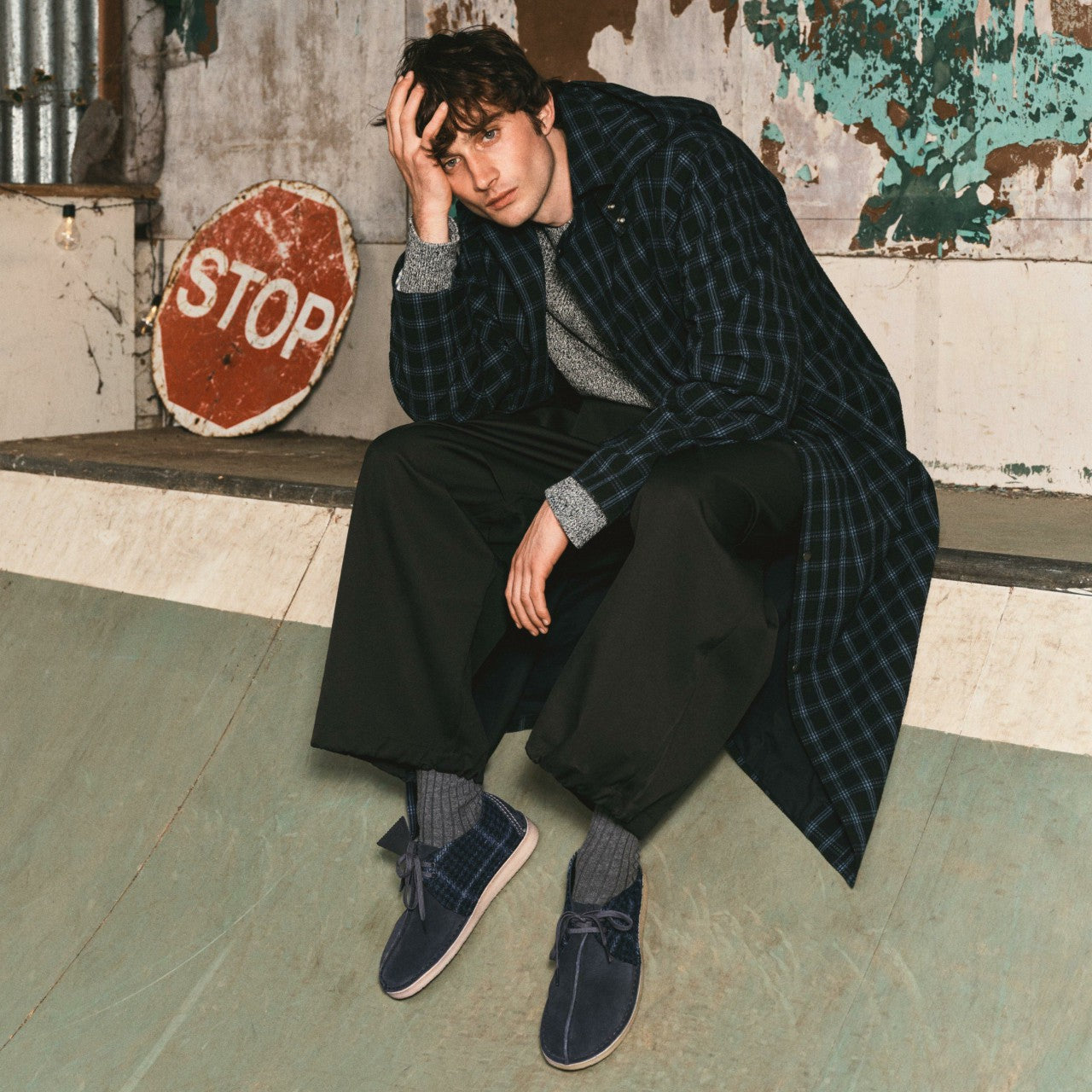 Desert Trek Navy Tweed Combination | Clarks on Sale