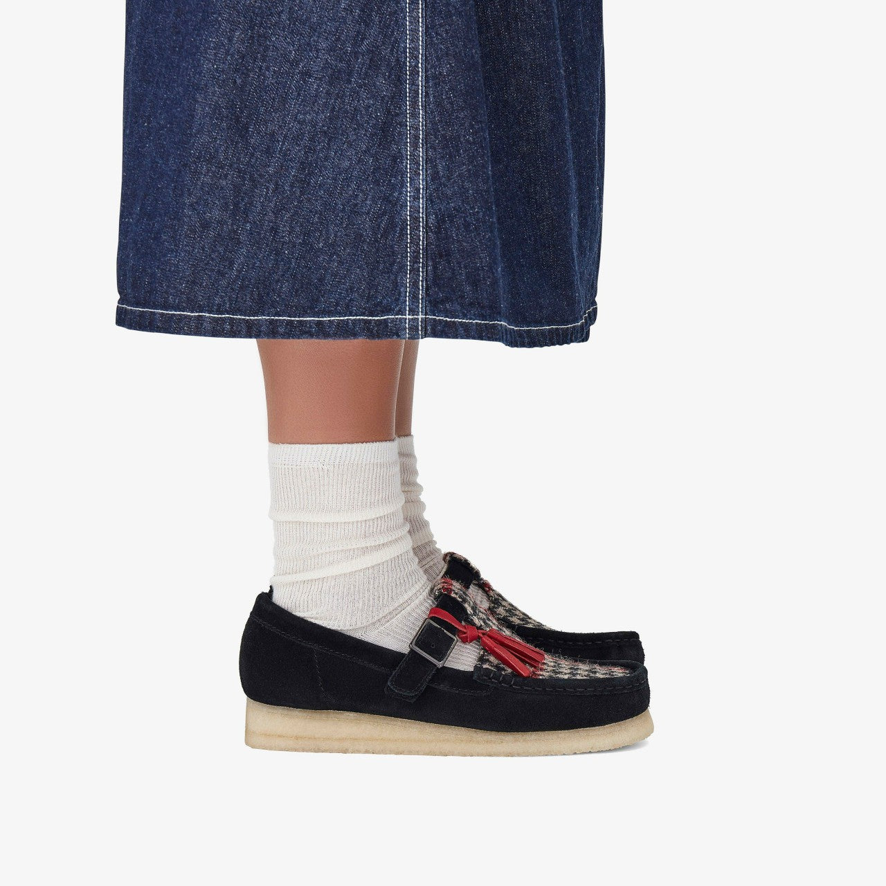 Wallabee T Bar Black Tweed Combination | Clarks outlet