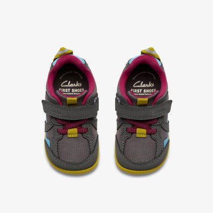 Roamer Hero Toddler Dark Grey Combination | Clarks on Sale