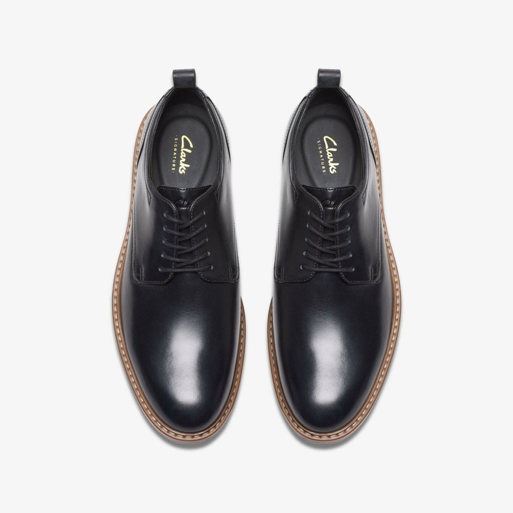 Aldwin Lace Black Leather | Clarks for sale