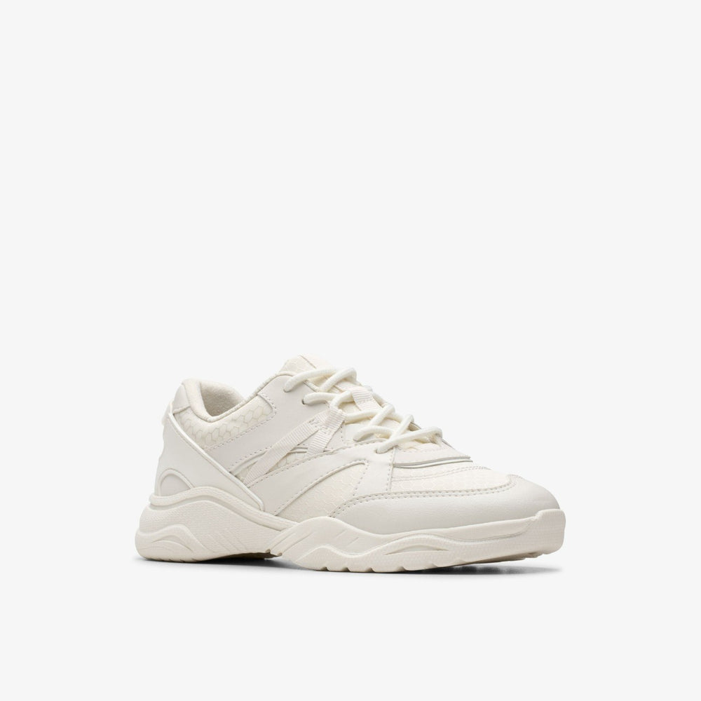 Feather Pace Older White | Clarks online