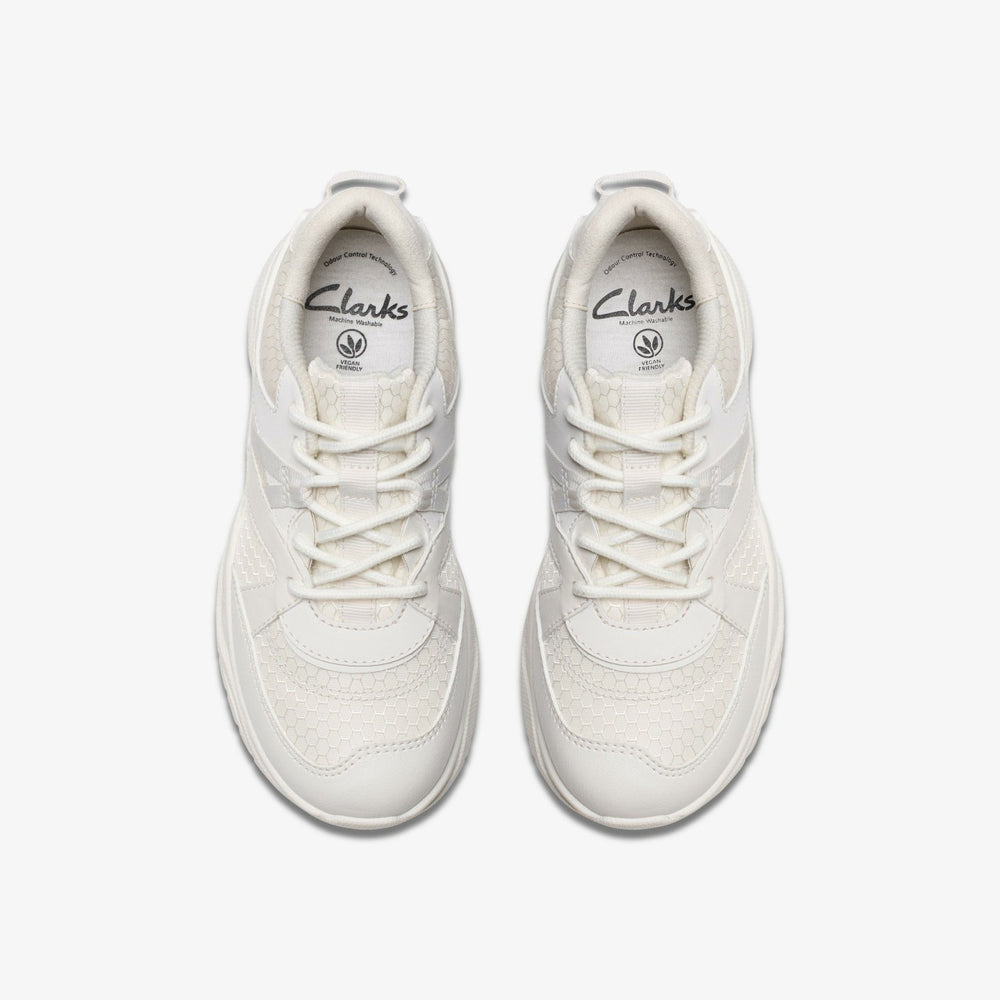 Feather Pace Older White | Clarks online