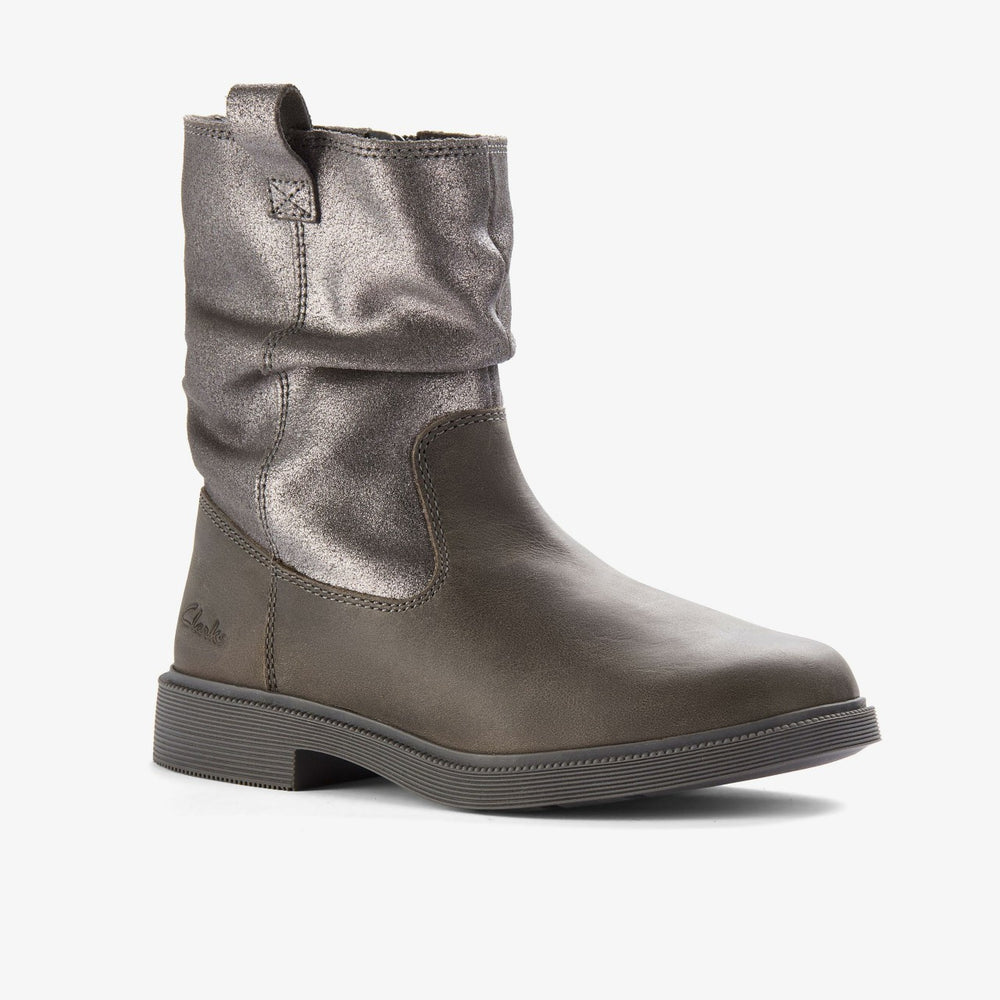Oaklyn Top Kid Pewter Suede | Clarks discount
