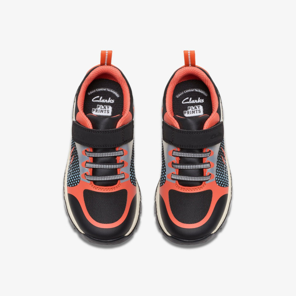 Steggy 2 Fly Kid Black/Orange | Clarks for sale