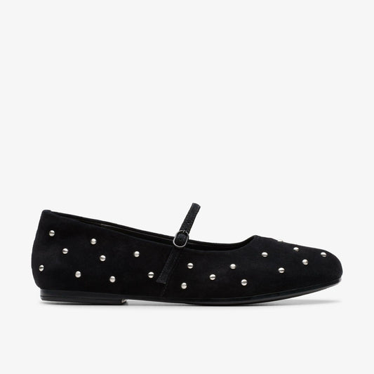 Livia Stud Black Suede | Clarks for sale