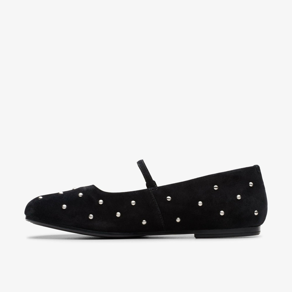 Livia Stud Black Suede | Clarks for sale