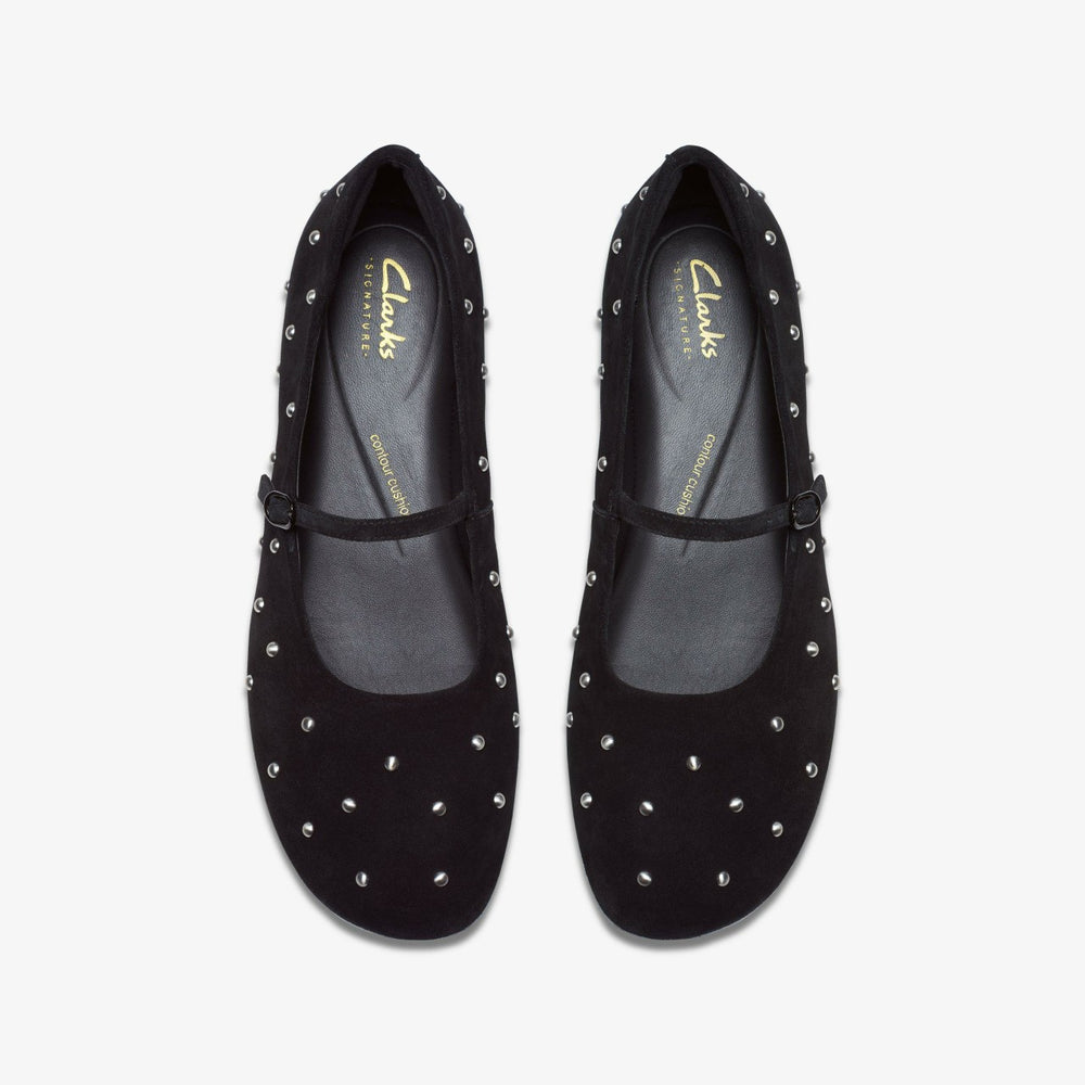 Livia Stud Black Suede | Clarks for sale