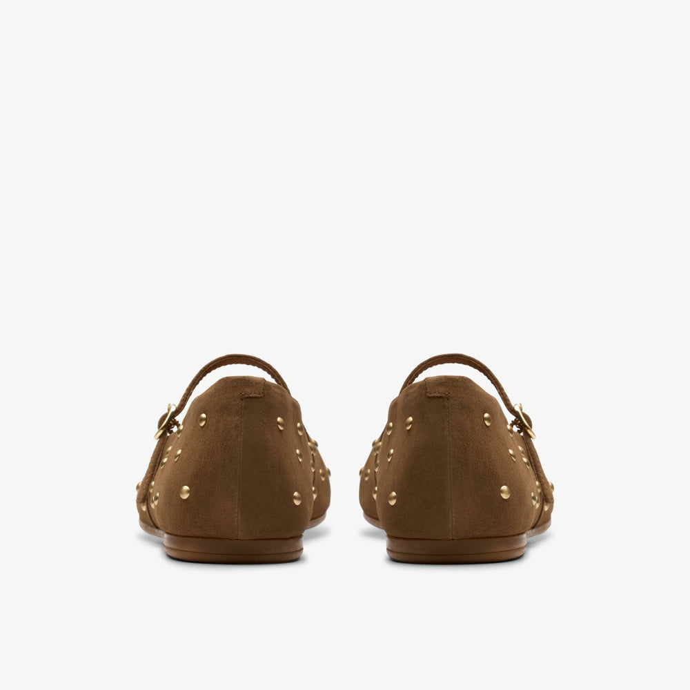 Livia Stud Walnut Suede | Clarks Sale
