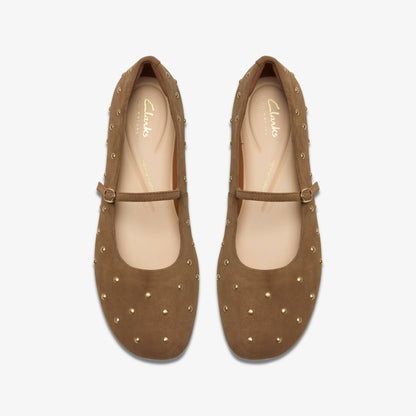 Livia Stud Walnut Suede | Clarks Sale