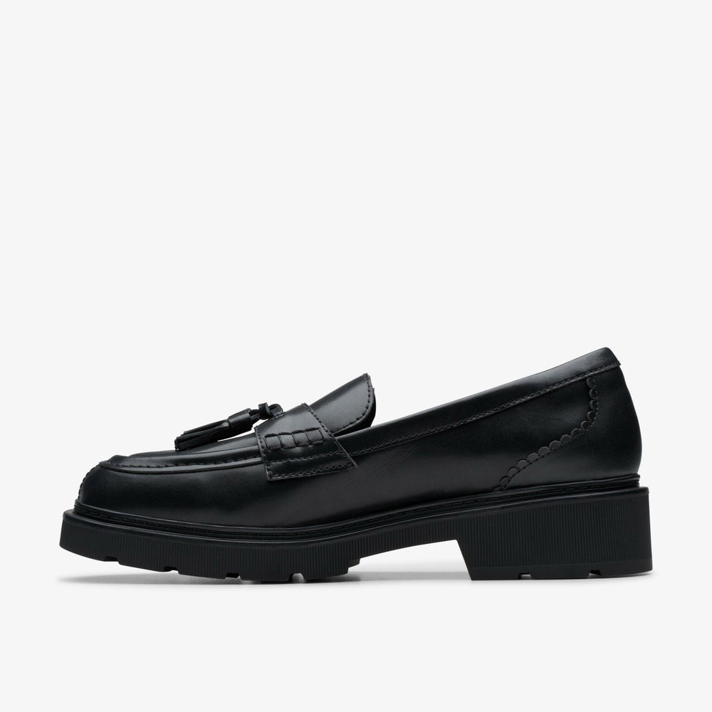 Lauryl Tassel Black Leather | Clarks for sale