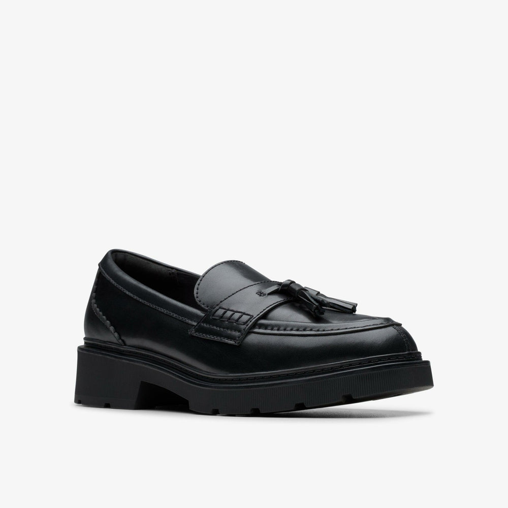 Lauryl Tassel Black Leather | Clarks for sale