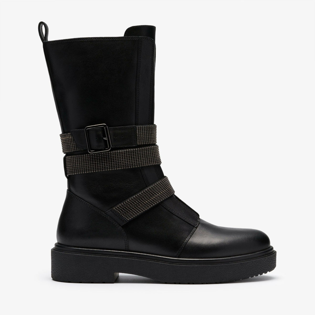 Muster Chain Black Leather | Clarks for sale