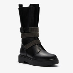 Muster Chain Black Leather | Clarks for sale