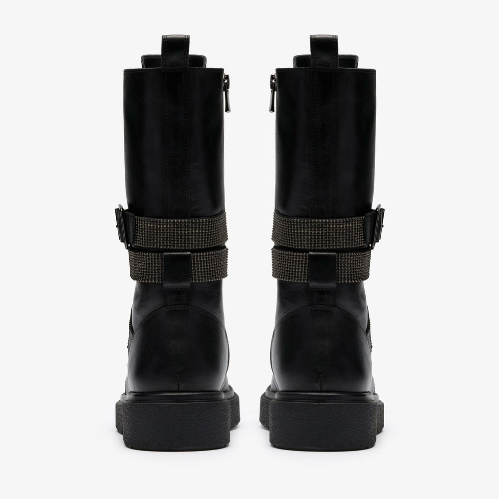 Muster Chain Black Leather | Clarks for sale