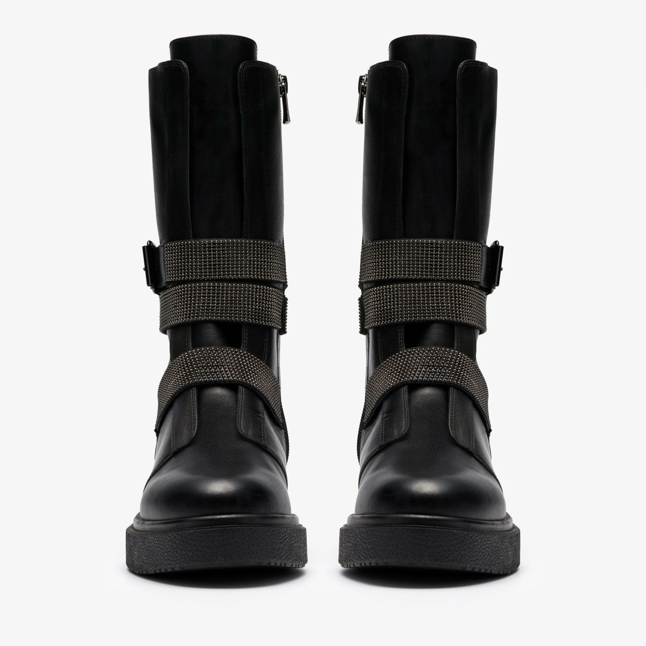 Muster Chain Black Leather | Clarks for sale