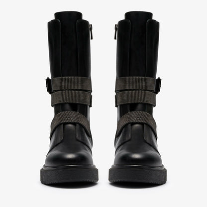 Muster Chain Black Leather | Clarks for sale